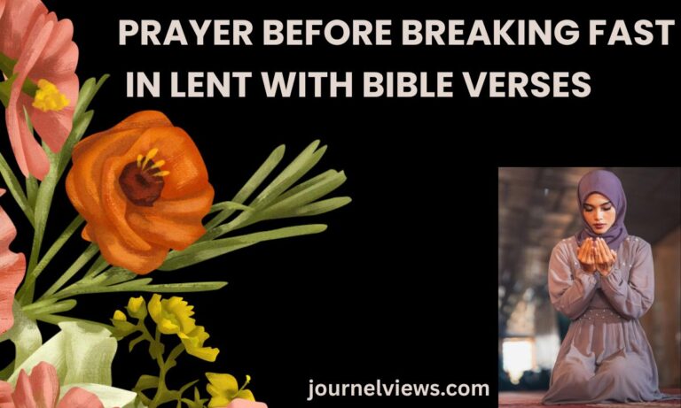 Prayer Before Breaking Fast in Lent with Bible Verses