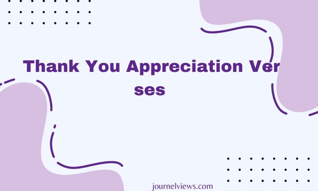 Thank You Appreciation Verses